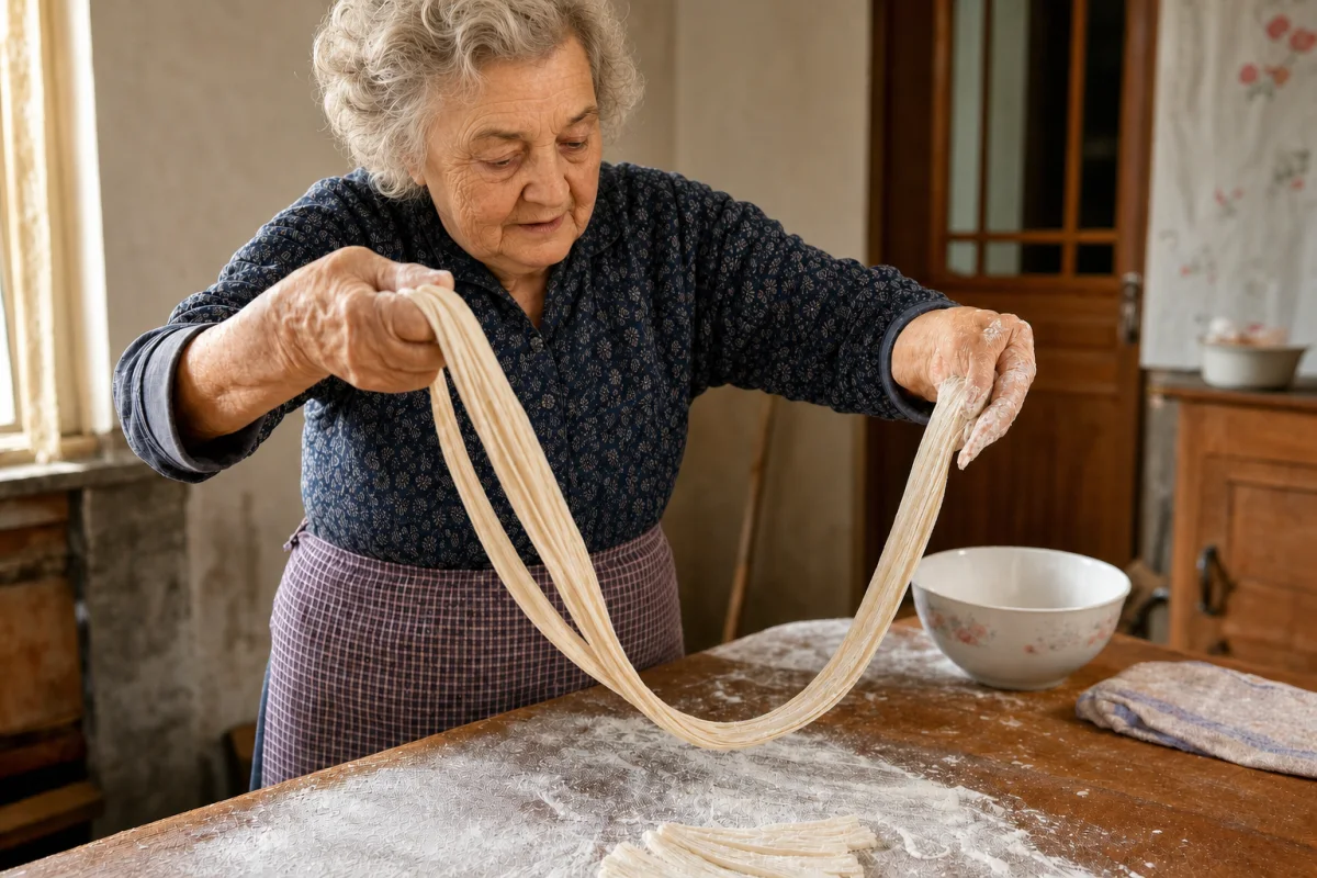 First AI image variation preserving the grandmother and composition while improving light and texture