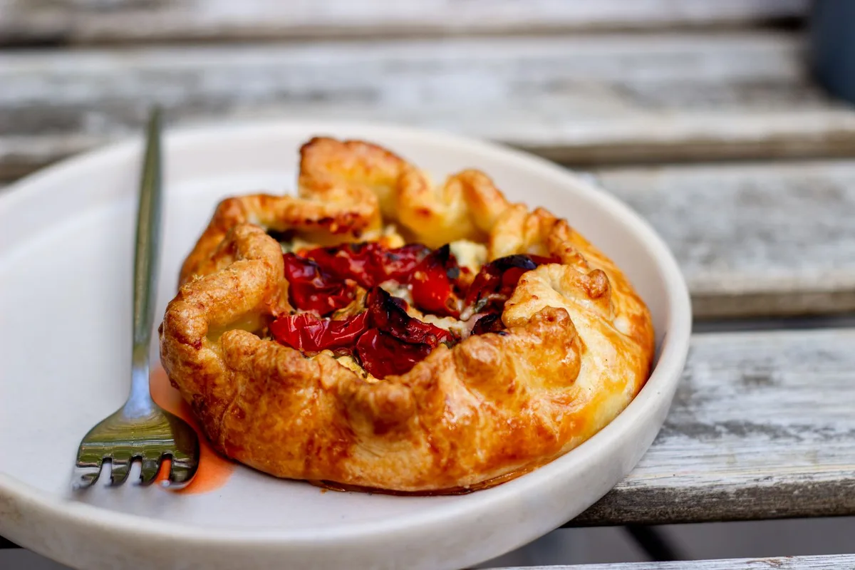 Tomato galette for a food photography prompt tags example